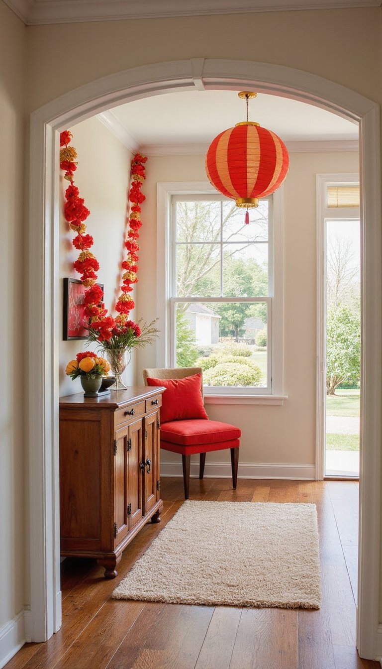 21 Lunar New Year DIY Home Decorations 1 Red Paper Lantern Garland For Entryway Glow