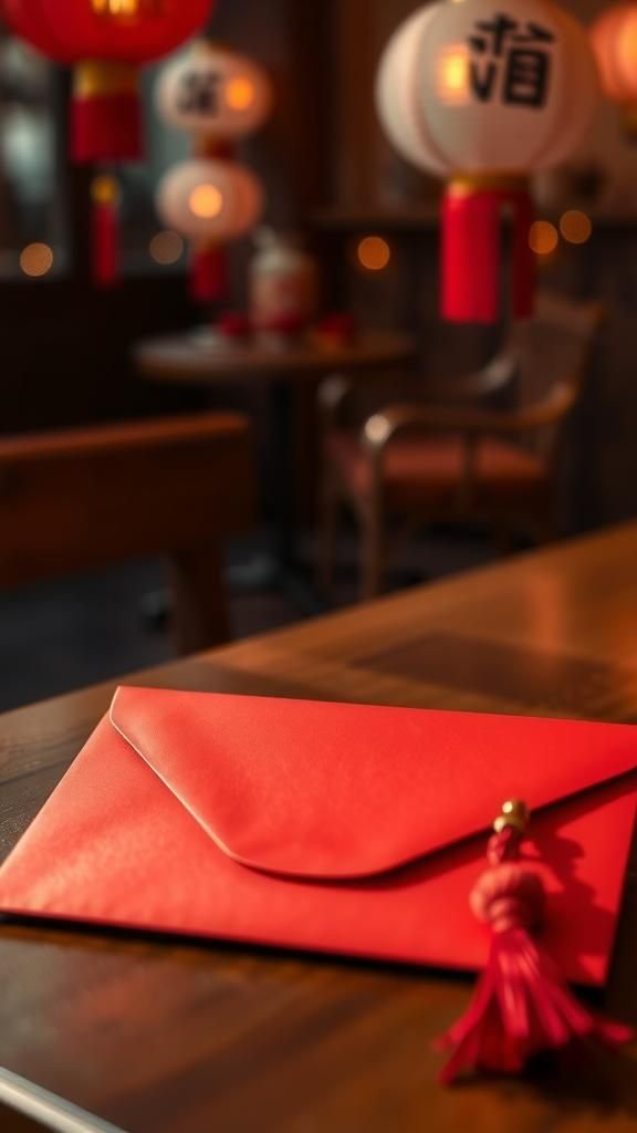 Classic Red Envelope With Gold Calligraphy