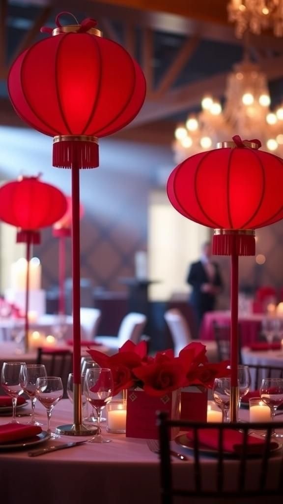 Paper Lantern Envelope Table Centerpiece Array Design