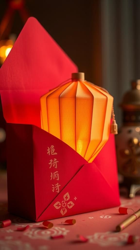 Pop Up Lantern Envelope With Dimensional Charm