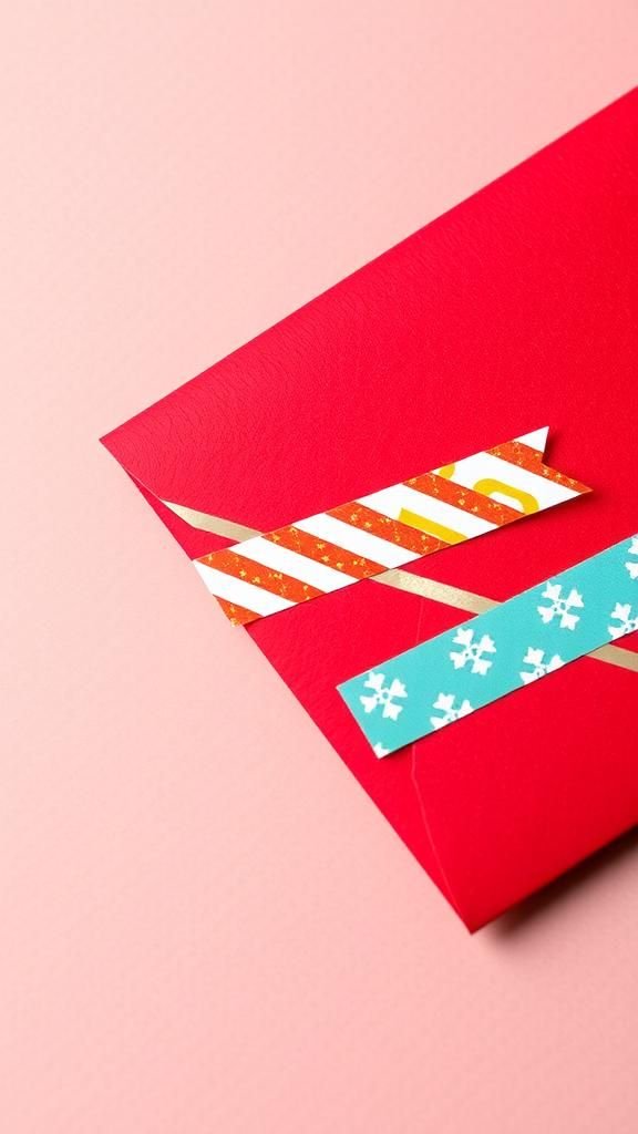 Washi Tape Collage Envelope With Festive Patterns