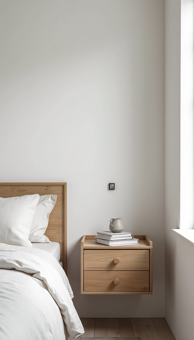 Minimal Floating Nightstands For Clutter-Free Surfaces