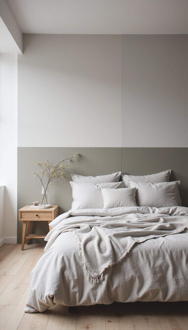 Neutral Color Block Accent Wall Using Paint