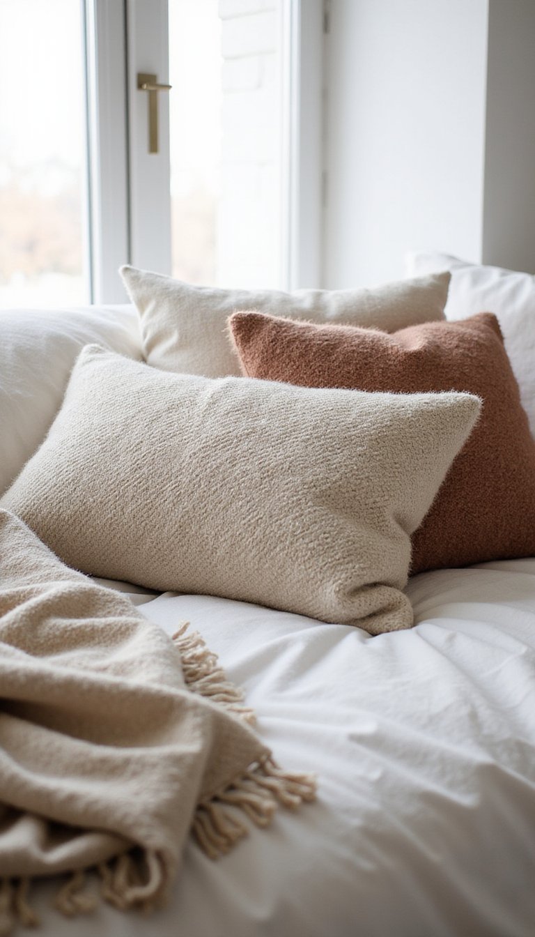 Woven Textured Throw Pillows For Cozy Minimalism