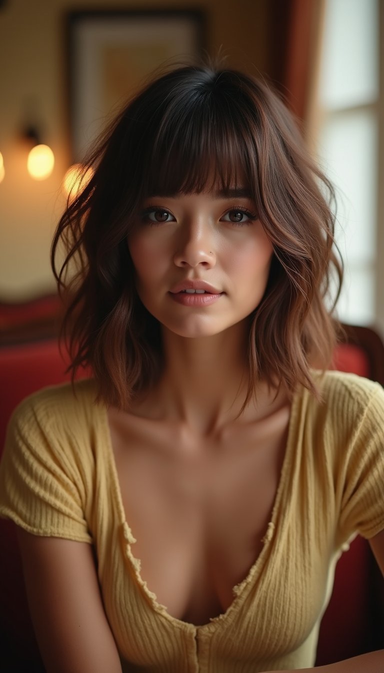 21 Polished Friendsgiving Dinner Hairstyles 19 Modern Shag With Face Framing Curtain Bangs