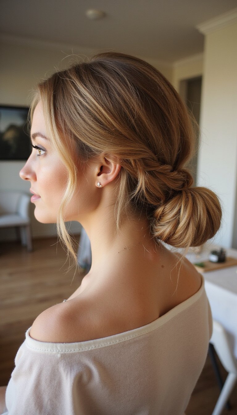 21 Polished Friendsgiving Dinner Hairstyles 21 Soft Chignon Braided Accent For Last Minute Glam