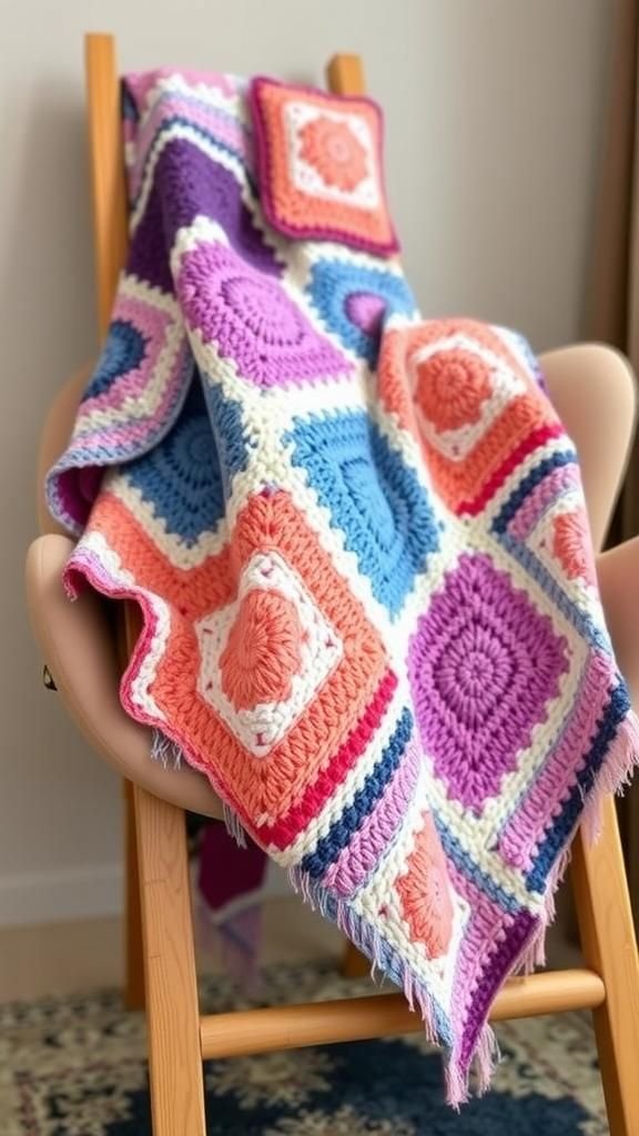 21 Quick Crochet Scrap Yarn Crafts 2 Patchwork Granny Square Throw For Cozy Corners