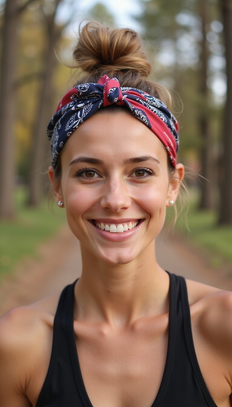 High Knot With Bandana Accent For Personality