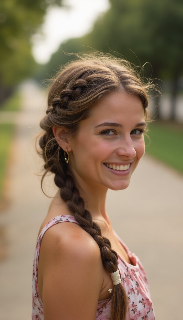 Loose Plait With Elastic Wrap Finish For Ease