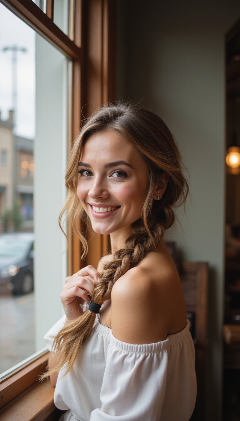 Side Braid With Pull-Through Elastic Detail