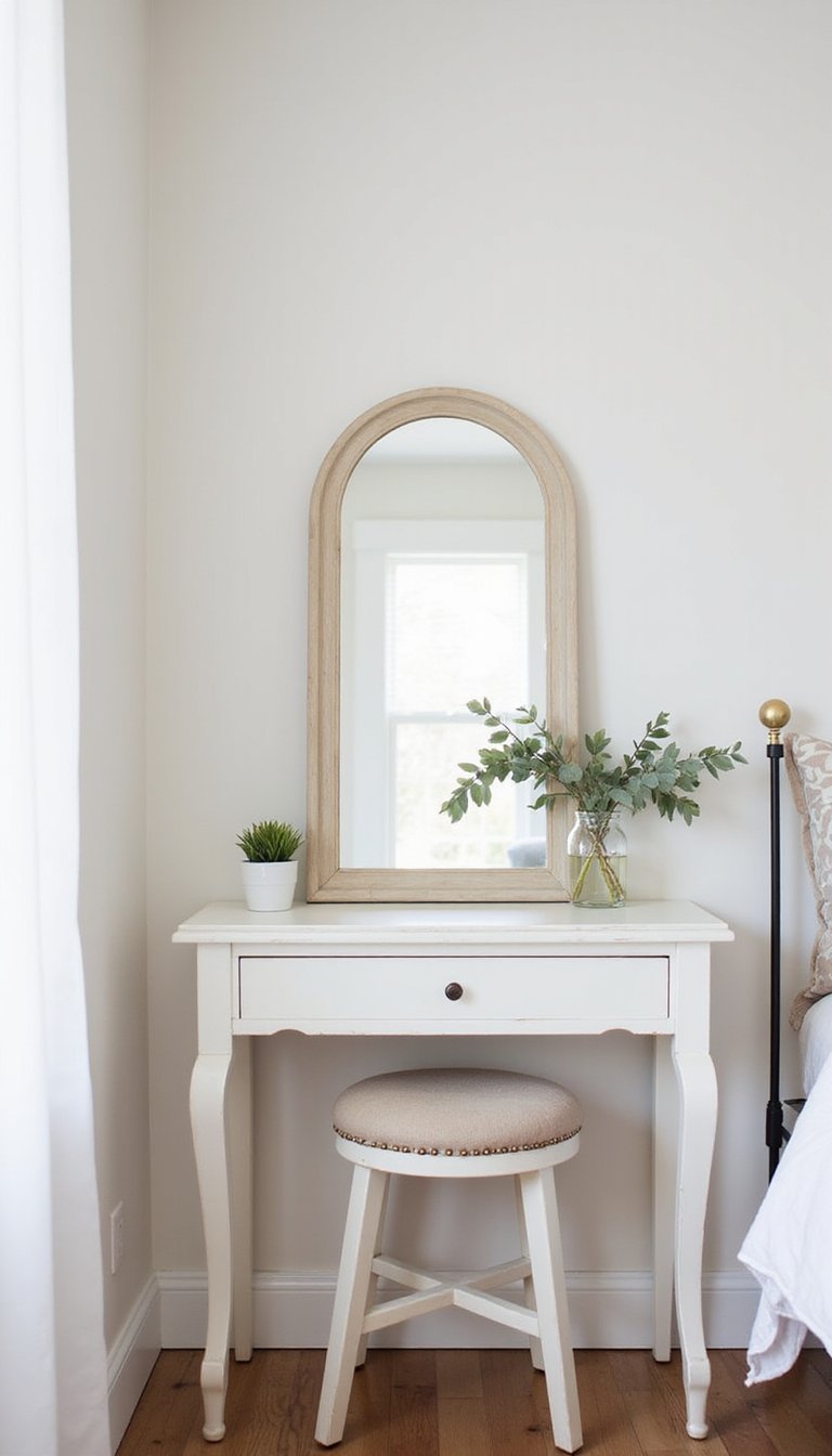 DIY Arched Mirror Frame With Soft Paint