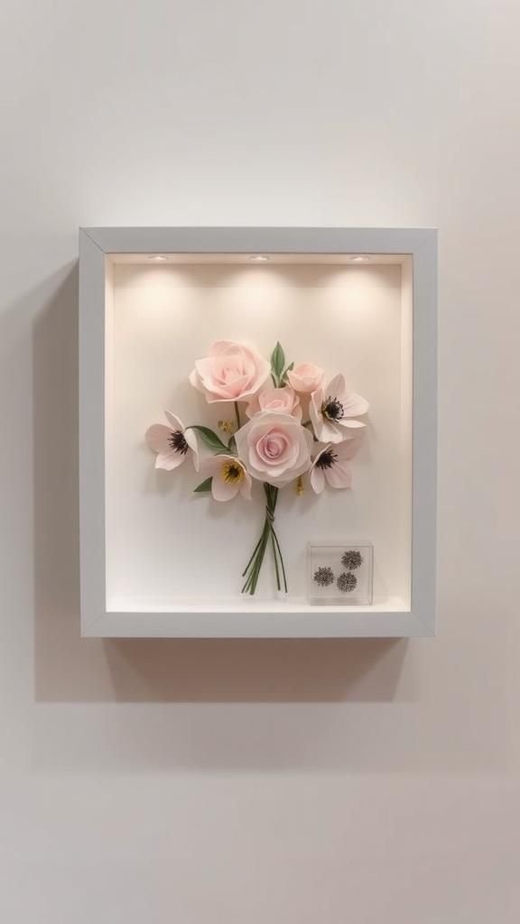 Pressed Paper Flower Shadow Box For Keepsake