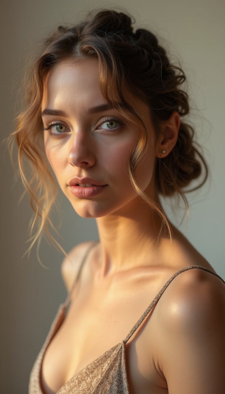 Low Messy Bun With Romantic Face Twists