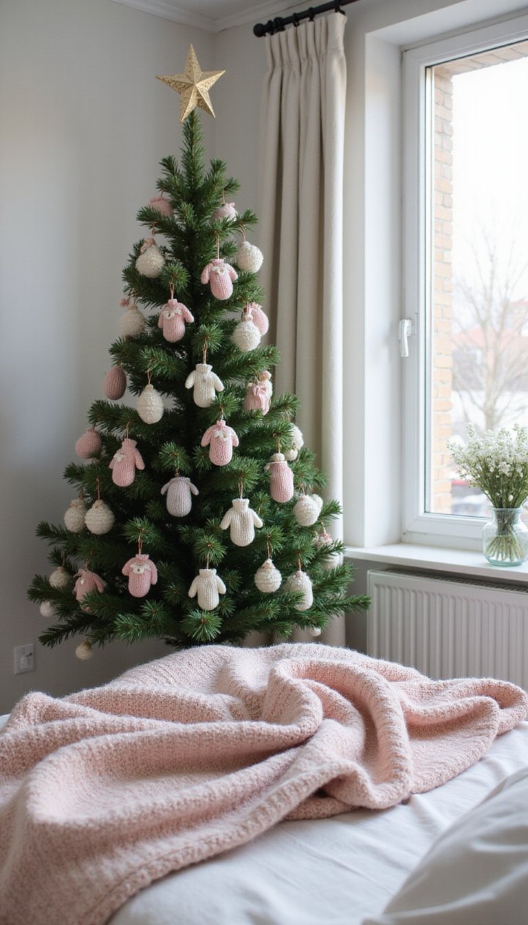 Knitted Mini Mittens In Soft Pastels