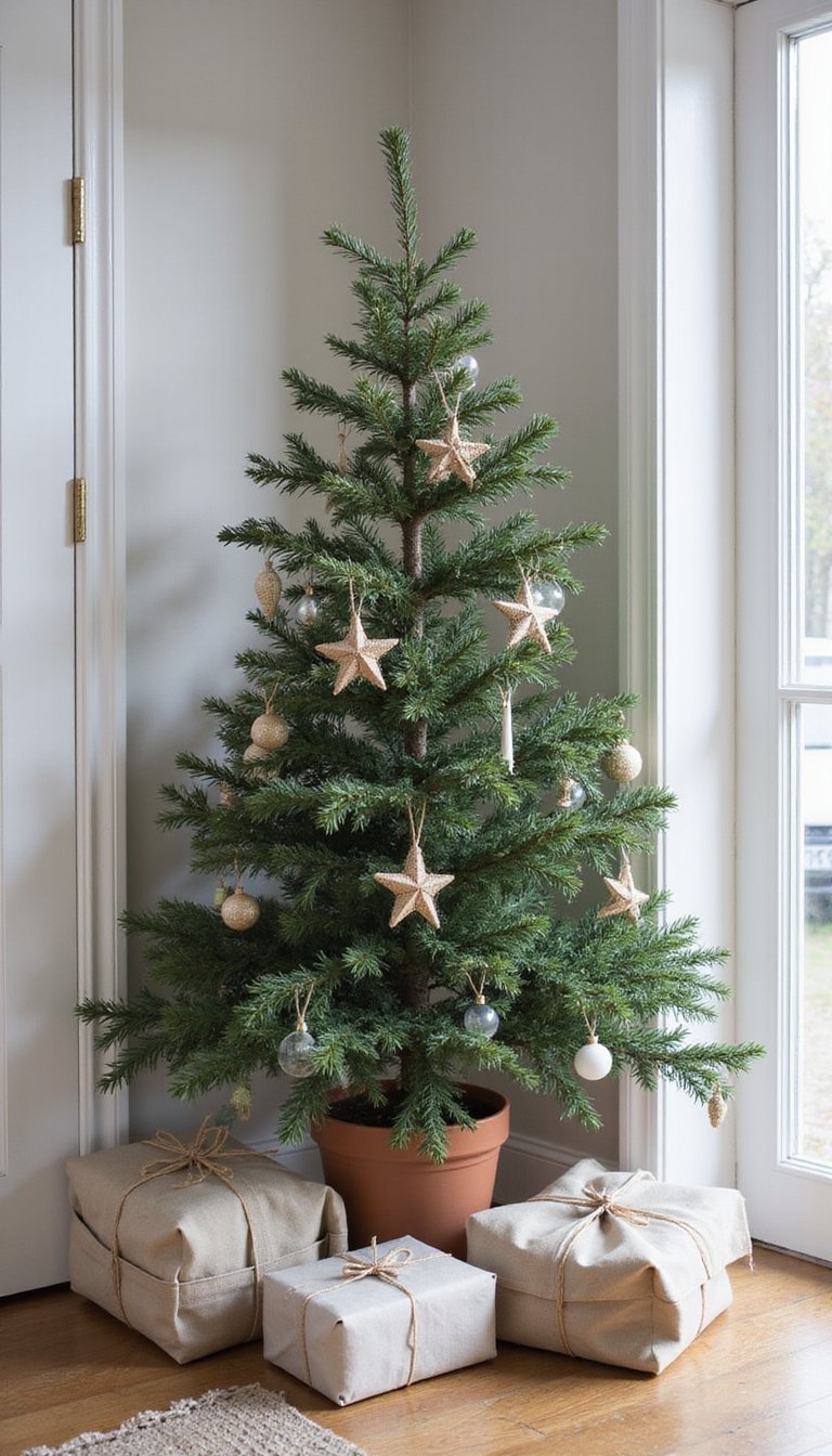 Straw Star Ornaments Tied With Twine