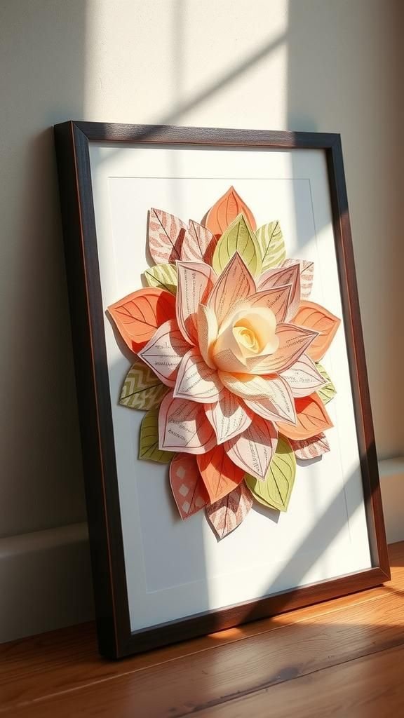 21 Scrap Paper Embellishment Projects 2 Delicate Paper Flower Collage for Wall Display