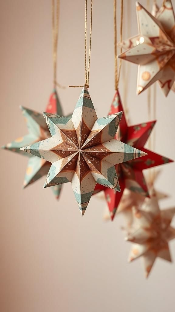21 Scrap Paper Embellishment Projects 15 Folded Star Ornaments From Festive Paper Scraps