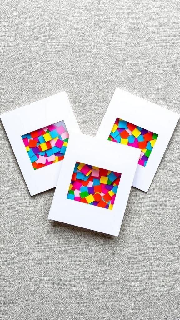 21 Scrap Paper Embellishment Projects 6 Shaker Style Greeting Cards With Scrap Confetti