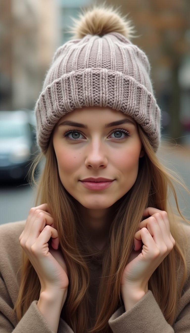 21 Simple Snow Day Hairstyles 16 Mini Top Knots Lined Under A Knit Hat
