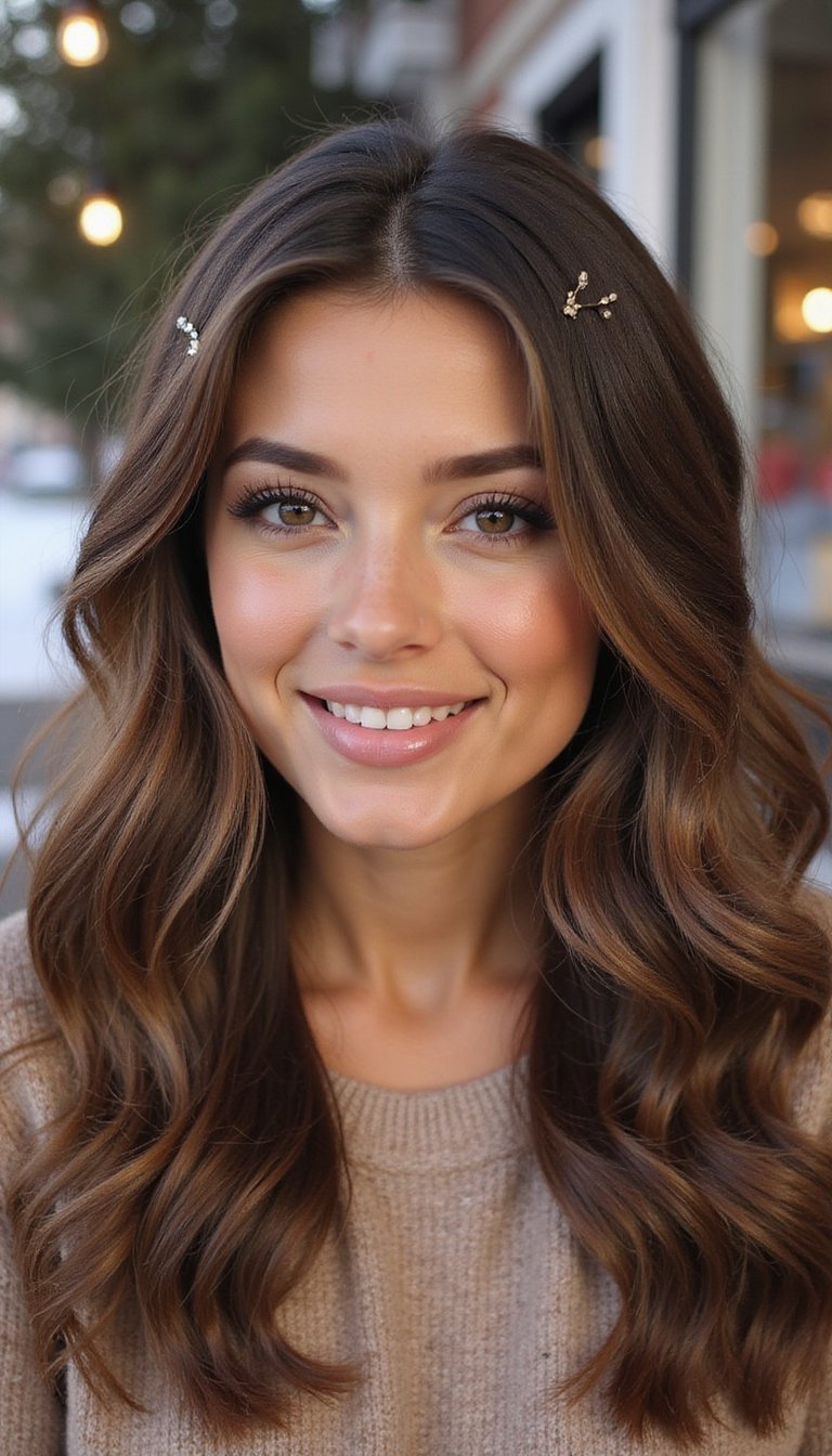 21 Simple Snow Day Hairstyles 14 Pinned Back Waves To Keep Snow Off Face