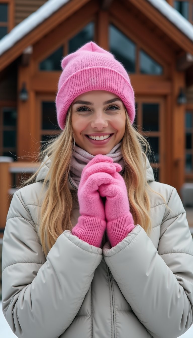 Color Pop Beanie And Matching Gloves Set