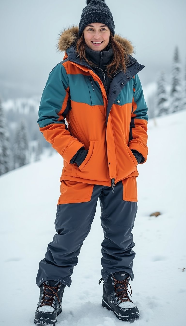 Colorblocked Snow Suit With Waterproof Tech Fabrics