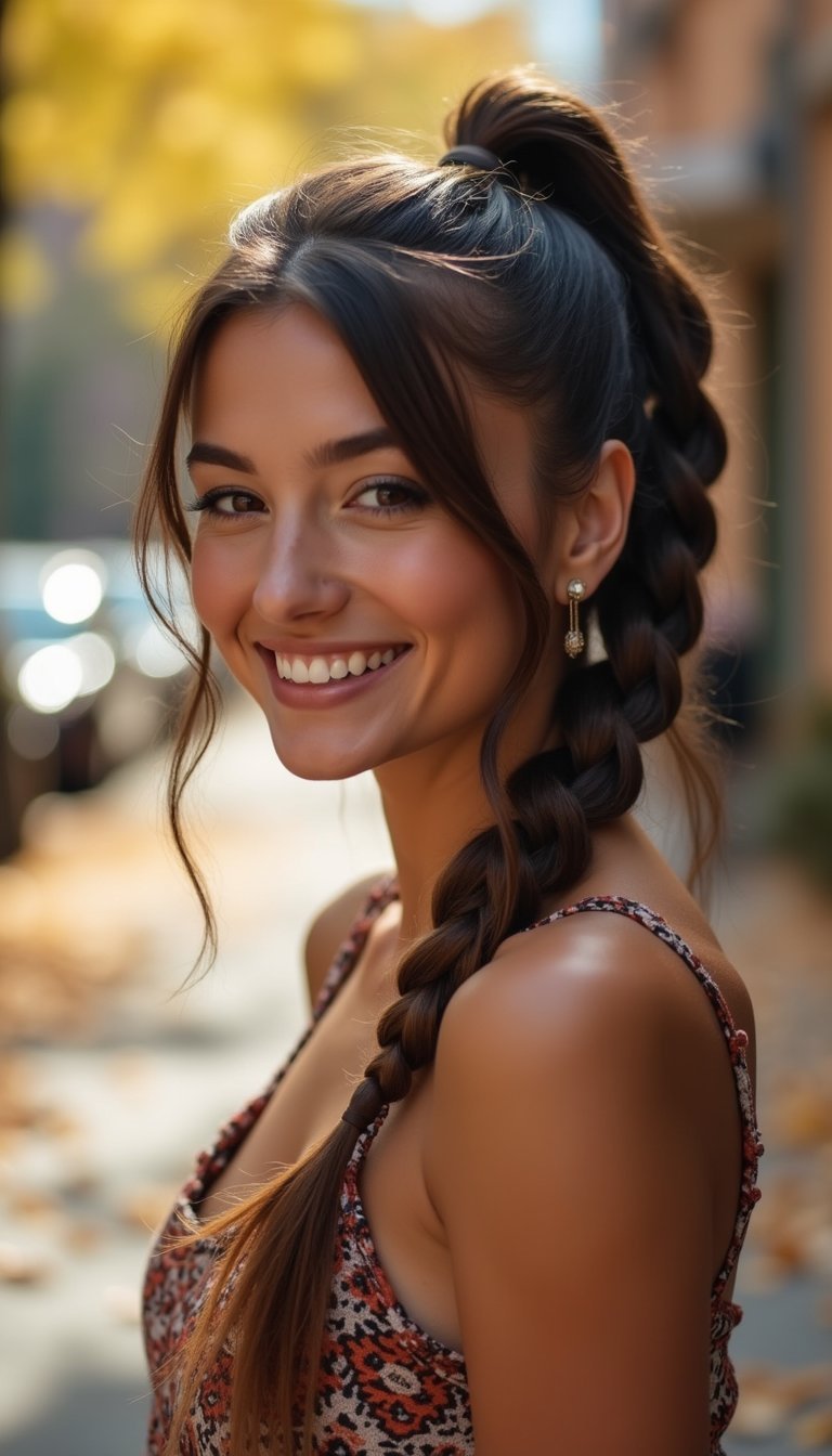 21 Soft Autumn Harvest Hairstyles 12 Braided Pony With Wrapped Fringe For Warm Seasons
