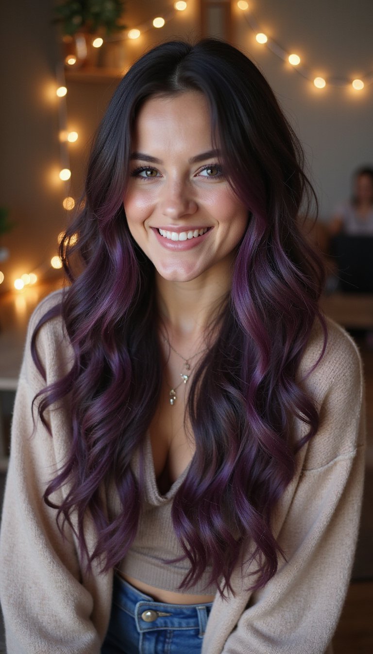 21 Spooky Cute Halloween Hairstyles 16 Glitter Root Fade With Twilight Shades