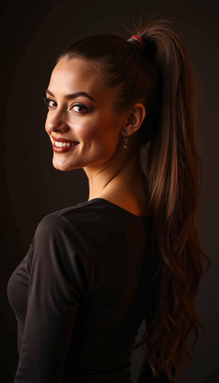 21 Spooky Cute Halloween Hairstyles 8 Vampire Slicked Back Edgy High Ponytail