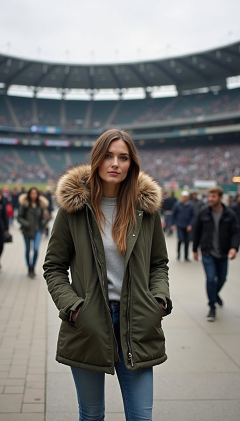21 Super Bowl Party Outfit Ideas 10 Faux-Fur Trim Parka With Skinny Jeans