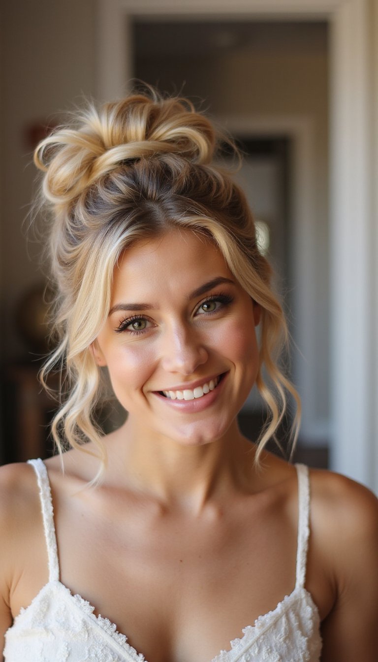 Romantic Loose Updo With Soft Curls