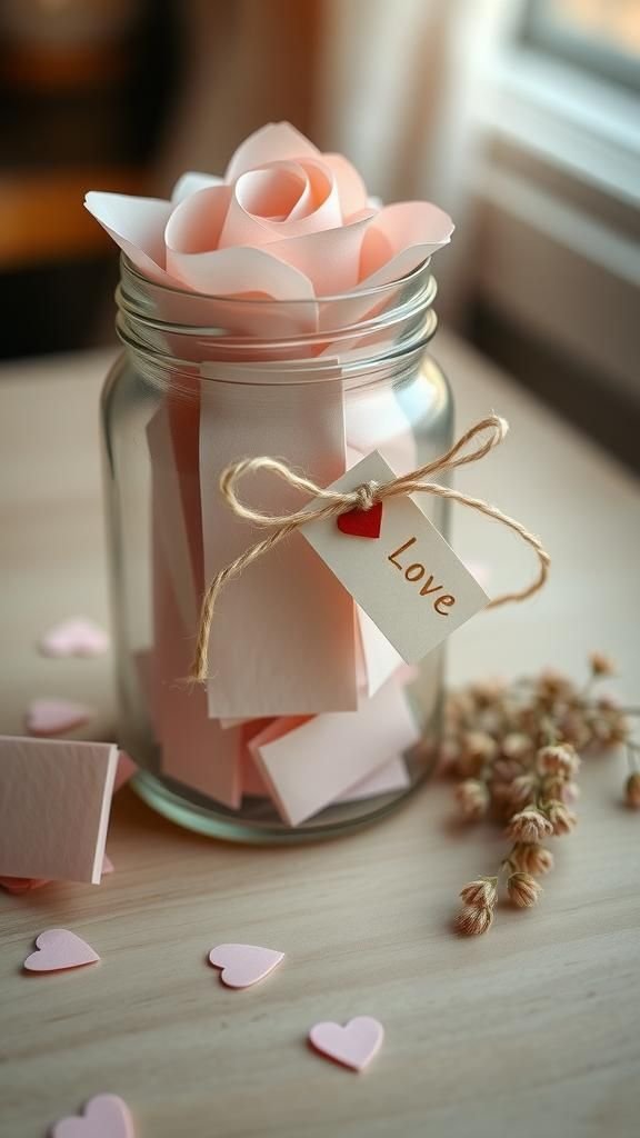 21 Sweet Galentine's Day DIY Gift Crafts 1 Handwritten Love Notes In A Glass Jar