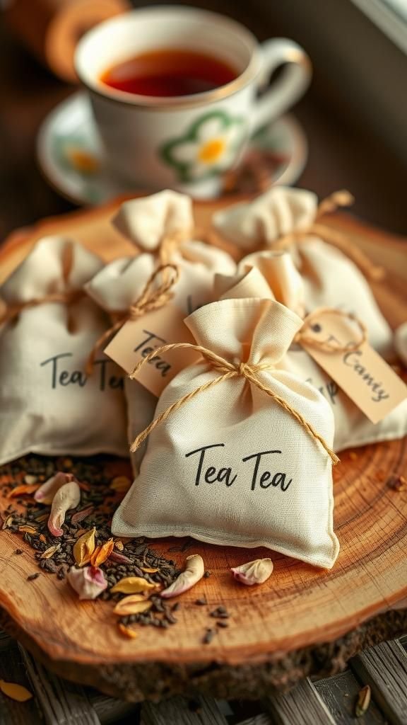 21 Sweet Galentine's Day DIY Gift Crafts 3 Personalized Loose-Leaf Tea Blend Sachet Pouches