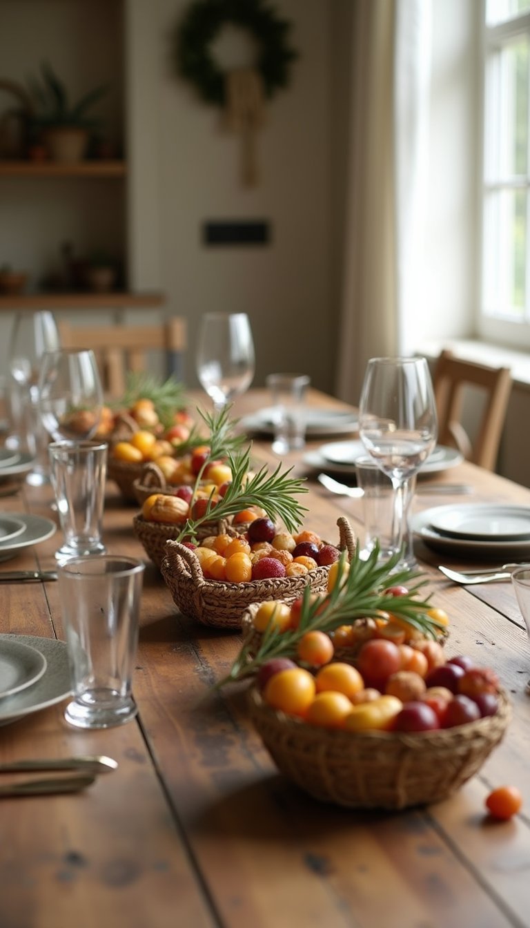 21 Thanksgiving Table Centerpiece DIY Ideas 16 Mini Cornucopia Baskets Filled With Nuts