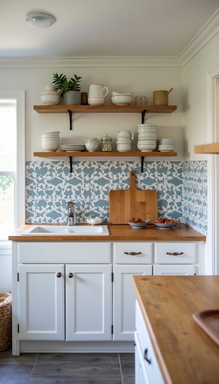 21 Thrift Flip Home Decor Upcycles 11 Painted Tile Backsplash With Removable Stencils