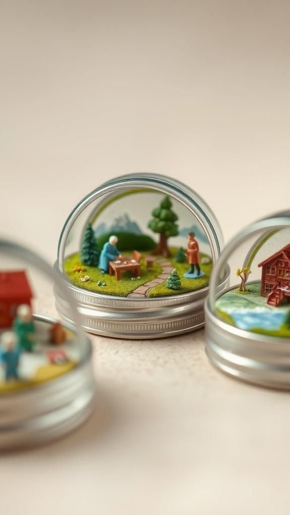 21 Upcycled Jar Lid Crafts 15 Miniature Diorama Lids With Tiny Scene Vignettes