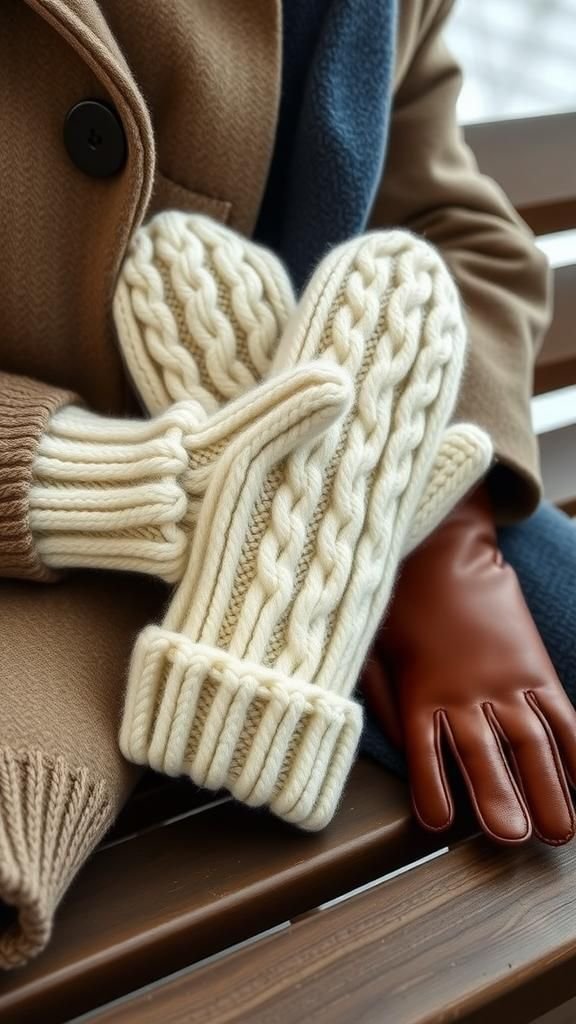 21 Upcycled Sweater Mitten Sewing Projects 5 Cable Knit Patterned Mittens With Heirloom Feel