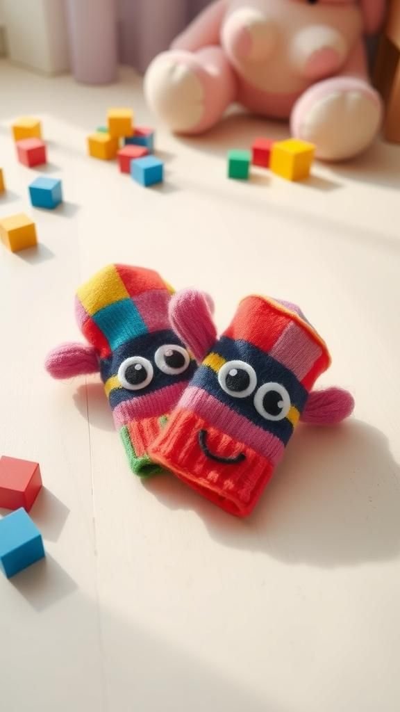 21 Upcycled Sweater Mitten Sewing Projects 8 Kids' Playful Character Mittens With Felt Faces