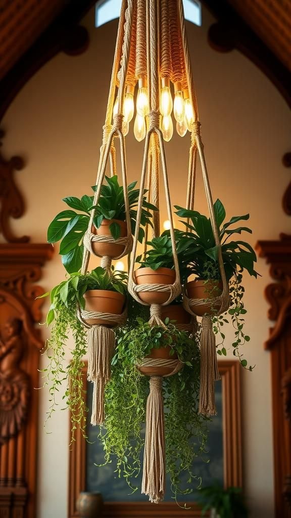 21 Boho Macrame Plant Hanger Tutorials 21 Boho chandelier planter for dramatic impact