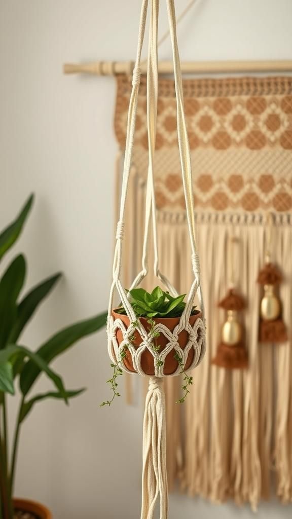 21 Boho Macrame Plant Hanger Tutorials 19 Fringe cradle with boho festival energy