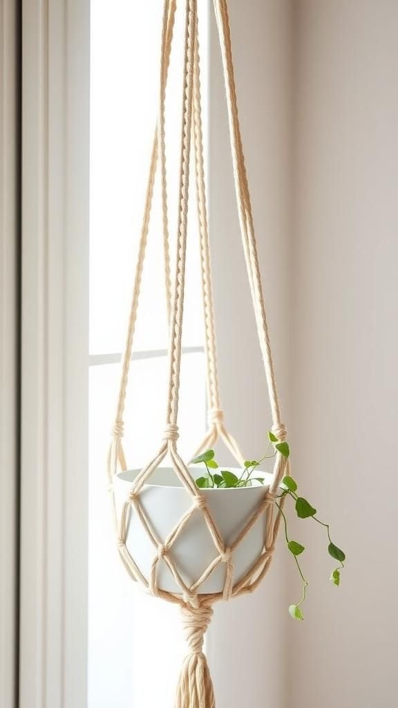 21 Boho Macrame Plant Hanger Tutorials 18 Geometric diamond pattern for visual interest