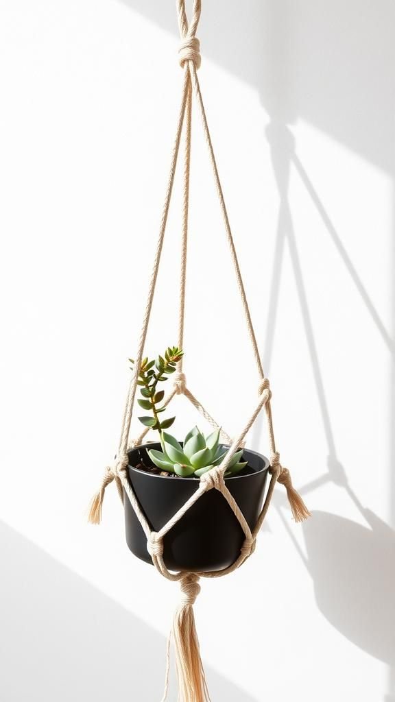 21 Boho Macrame Plant Hanger Tutorials 9 Triangle cradle for architectural plant display