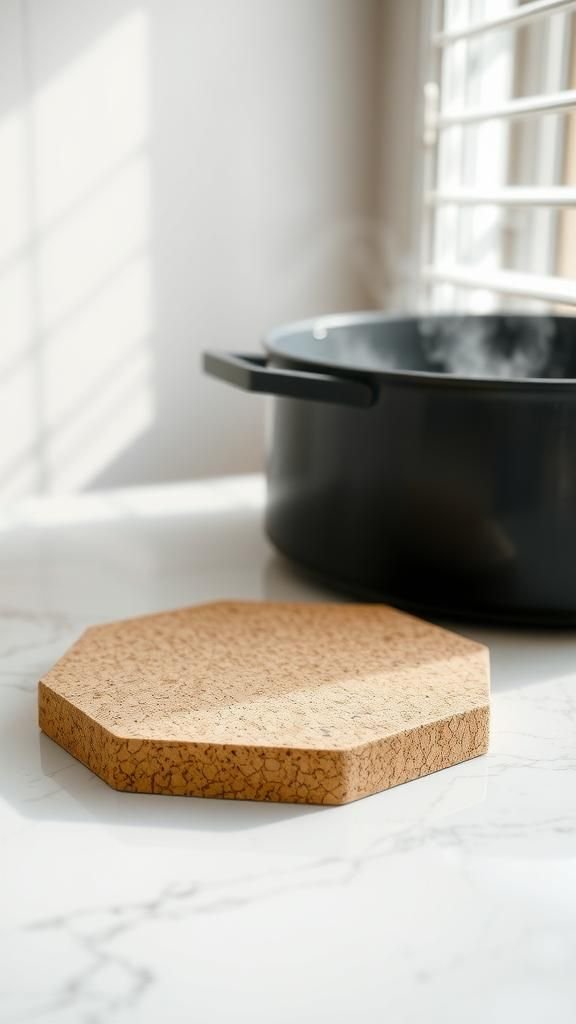 21 DIY Wine Cork Crafts 2 A geometric trivet that brings warmth to tables