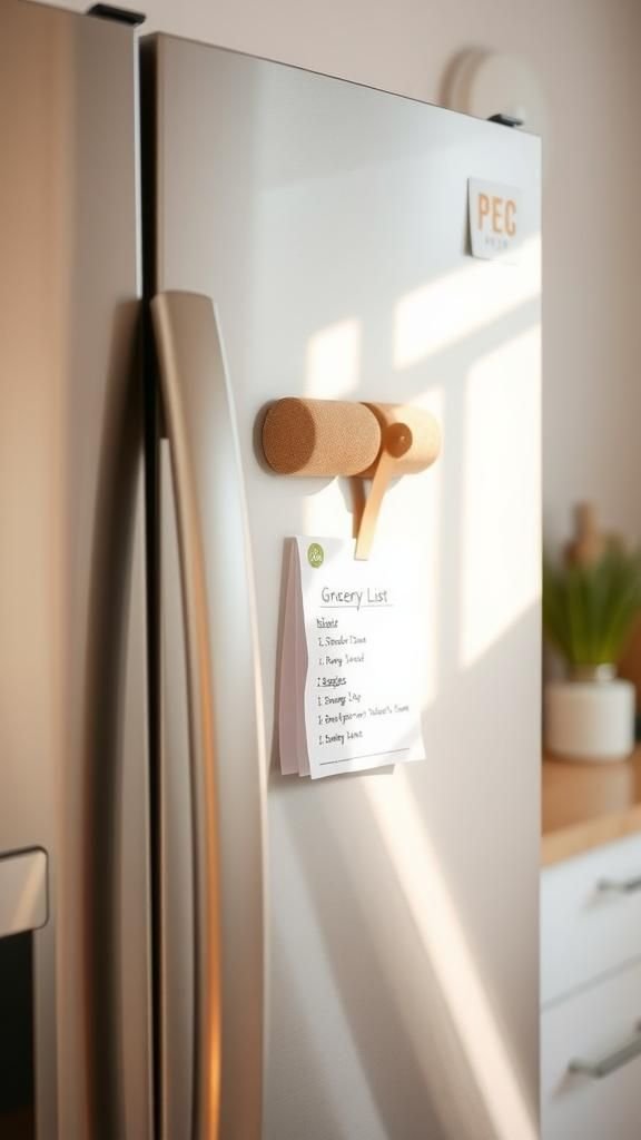 21 DIY Wine Cork Crafts 19 Magnetic cork board strips for the kitchen fridge