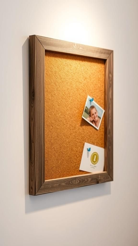 21 DIY Wine Cork Crafts 3 Pinboard crafted from an old frame and corks