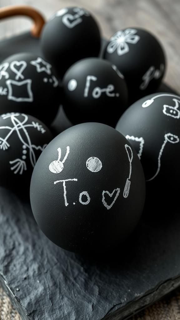 Chalkboard eggs for doodles and messages