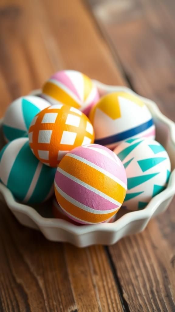 Washi tape geom patterns for crisp edges