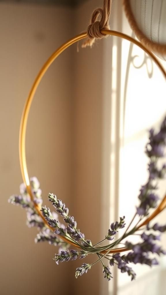 Lavender and brass hoop with soft scent