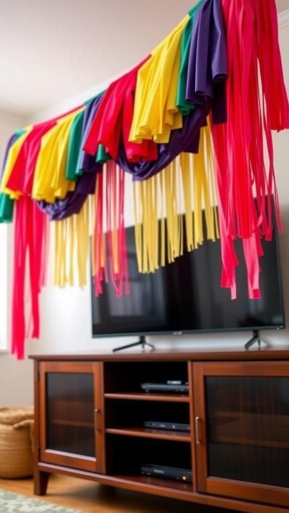 21 Game Day Football Party Decor Crafts 21 Victory fringe banner with textured tassels