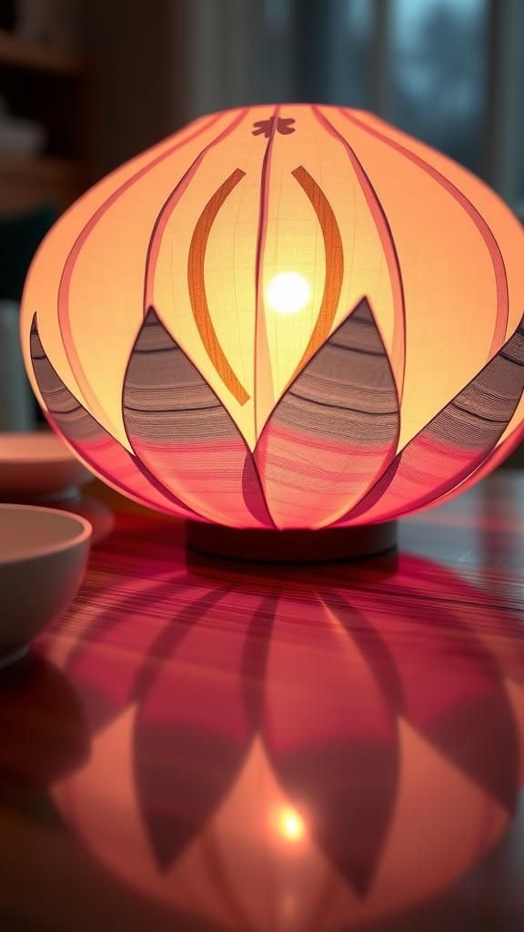 Lotus-shaped tabletop lantern for quiet celebrations